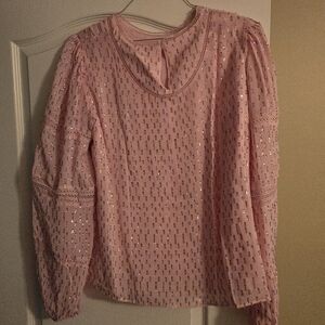 Lilly Pulitzer Pink Sequin Blouse